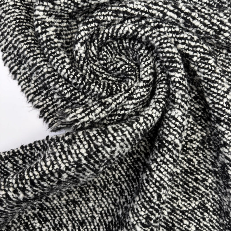 Wool Tweed Bouclé Black White
