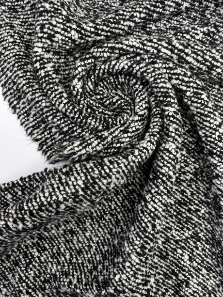Wool Tweed Bouclé Black White