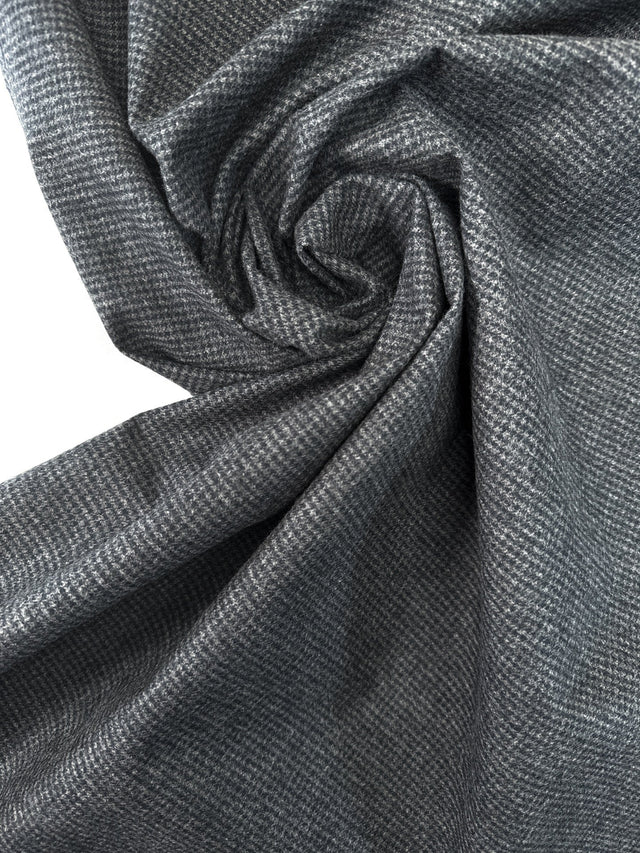 Viscose Blend Bonded Houndstooth Gray Blue