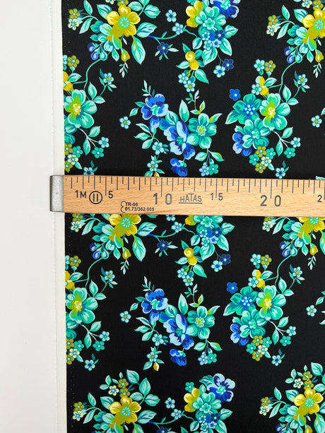 Polyester Elastane Floral Print Green