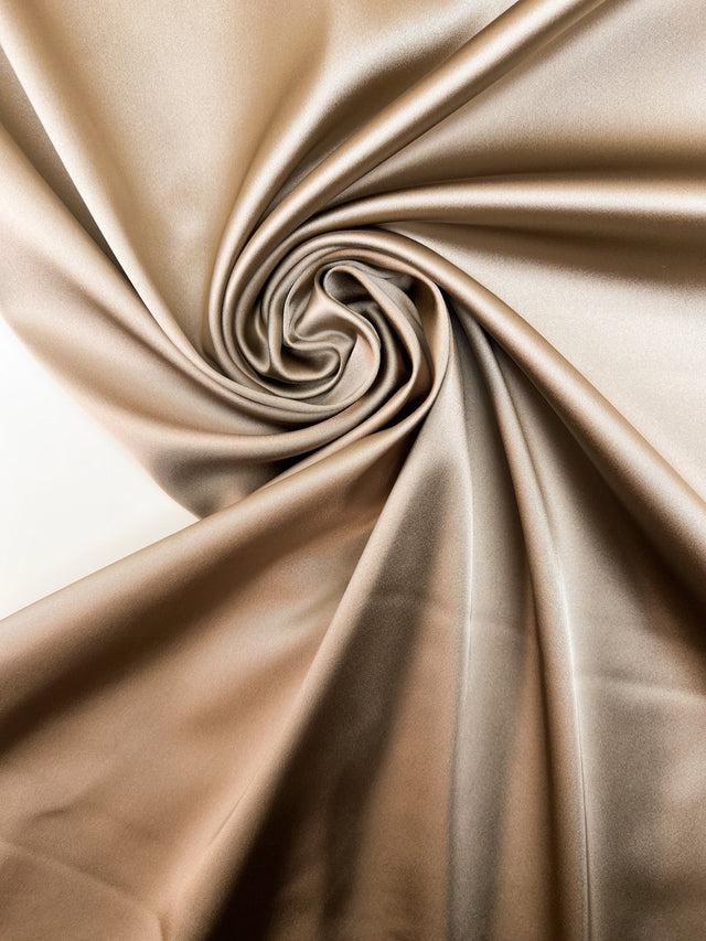Golden Satin Stretch Fabric