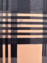 Italian Checked Knitted Fabric Blue Pink