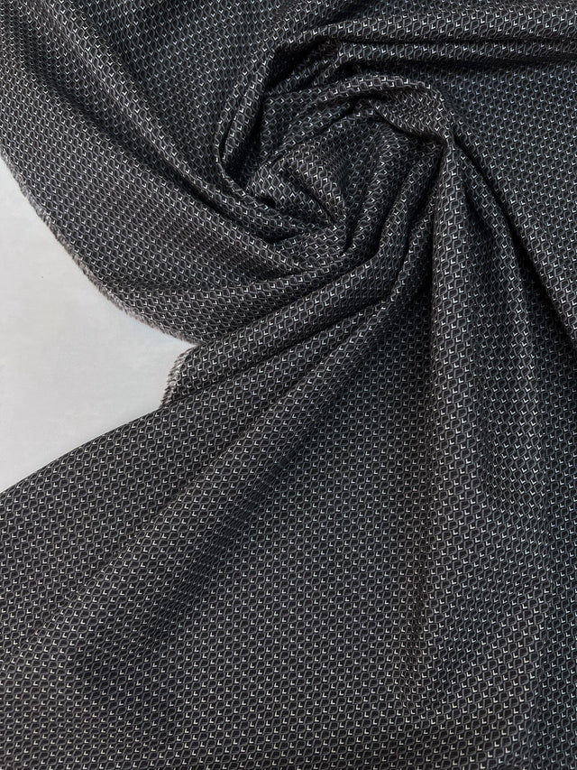 Cotton Poplin Gray Geometric Print