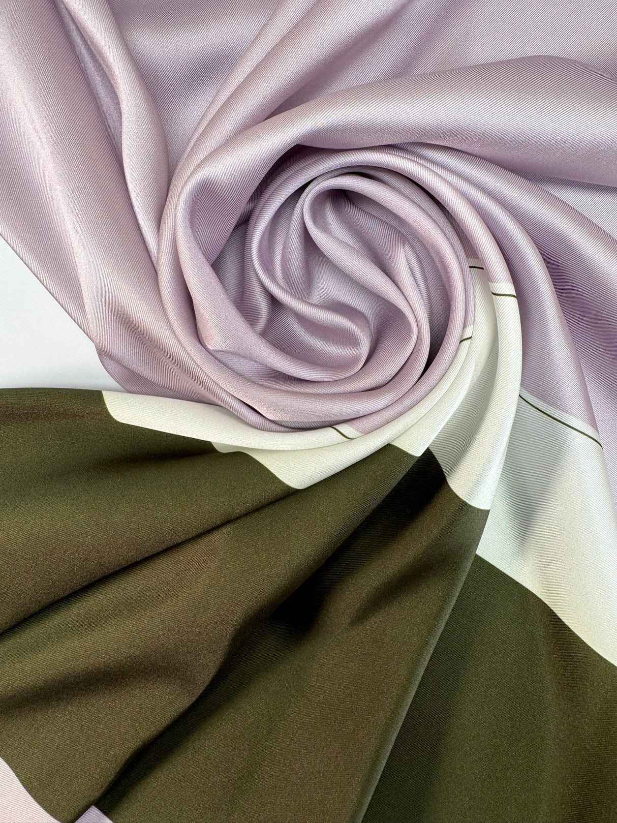 Polyester Twill Scarf Fabric Purple Green Print
