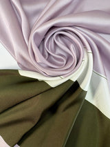 Polyester Twill Scarf Fabric Purple Green Print