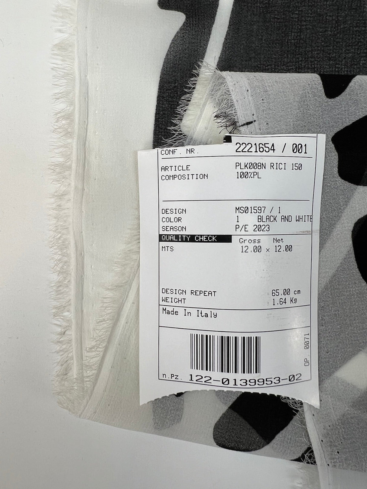 Polyester Chiffon Printed Black White