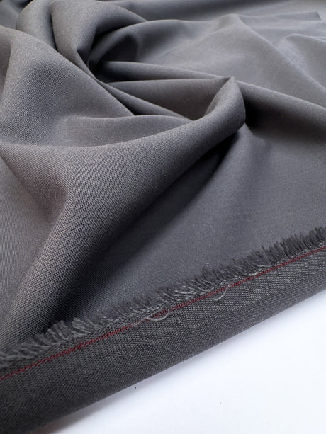 Polyester Virgin Wool Elastane Woven Gray