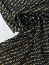 Polyester Crepe Printed Beige & Black