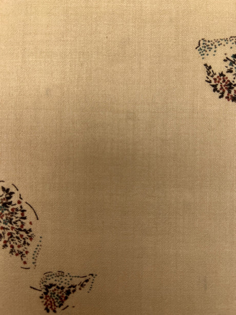 Printed Beige Wool Fabric