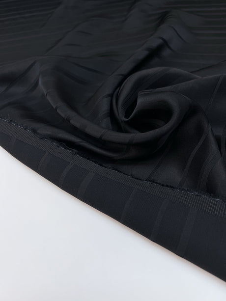 Black Jacquard Fabric Striped