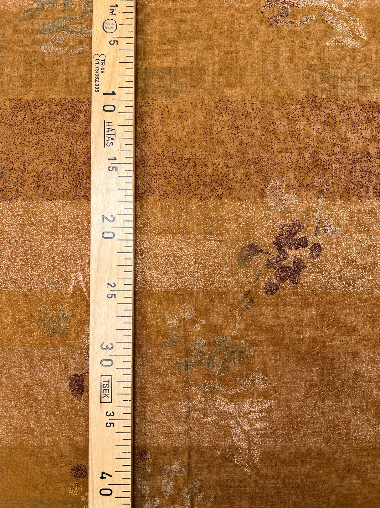 Printed Wool Fabric Brown Beige