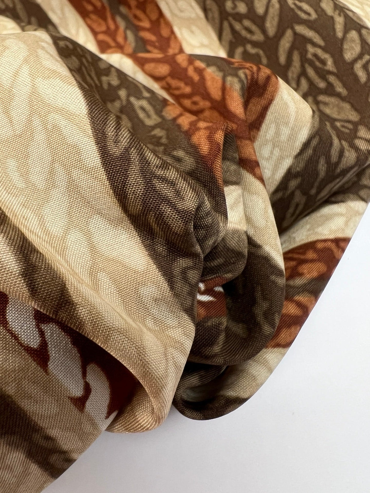Polyamide Striped Fabric Brown Beige