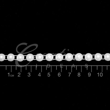 8Mm Half Round Pearls String-5 Yds (White)