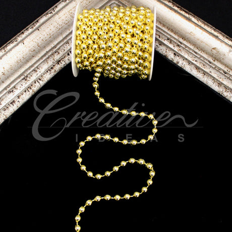 8Mm Pearls String-10 Yds (Gold)