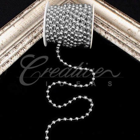 8Mm Pearls String-10 Yds (Silver)