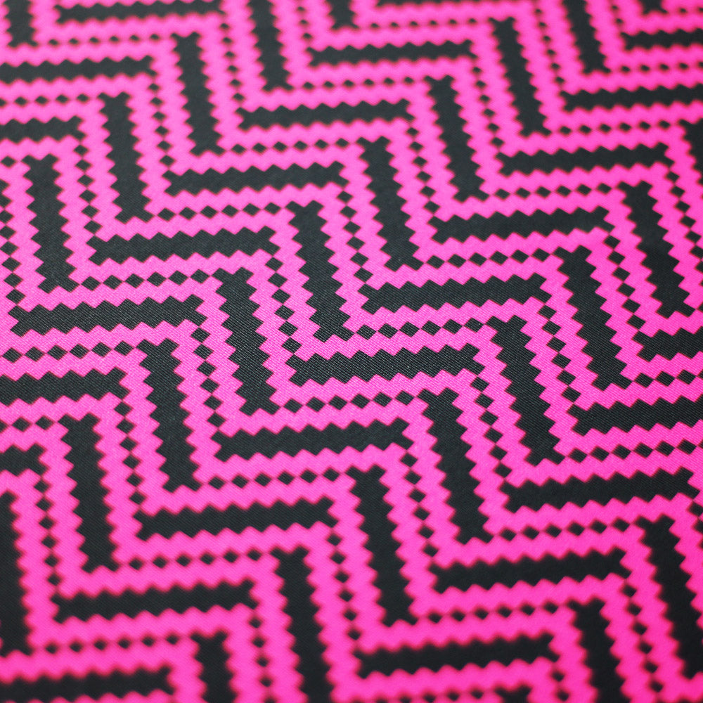 Zig Zag Racer Polyester Spandex Fabric - Multiple Colors, Chevron Zig Zag, 58/60" Width (1 Yard)