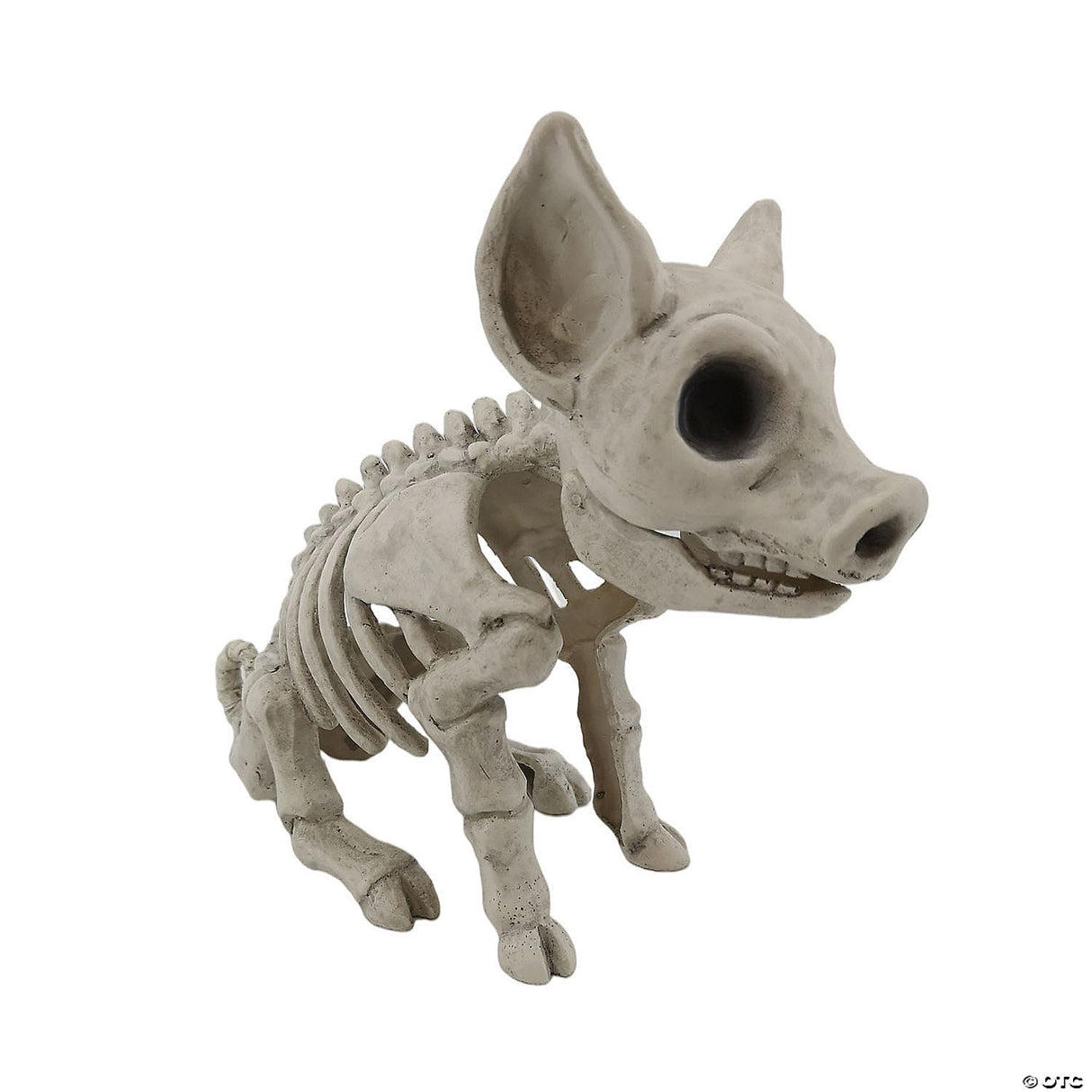 9 3/4" Sitting Pig Plastic Skeleton Halloween Tabletop Decoration