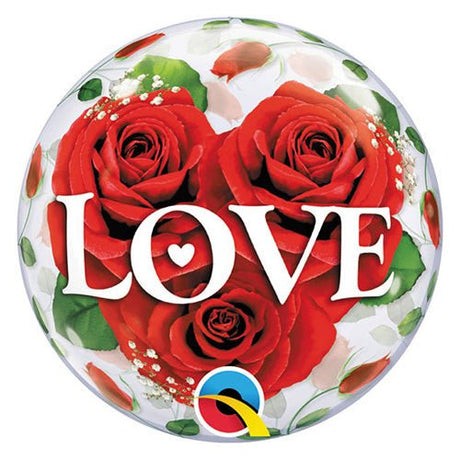 Bubble Balloon Love Roses Air-Fill Pack of 10