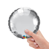 Foil Balloon Silver 9 Inch Circle