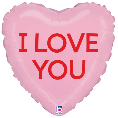 Foil Balloon Conversation Heart Pink & Green
