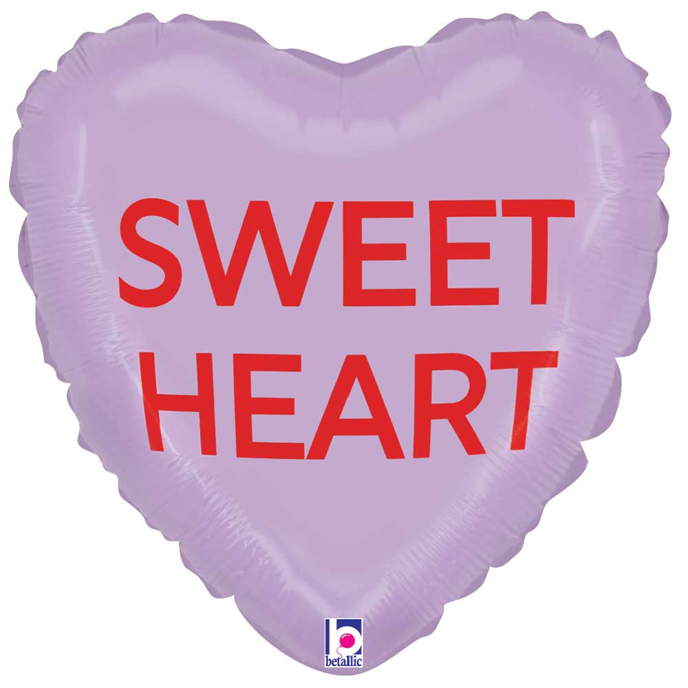Foil Balloon Conversation Heart Purple & Yellow