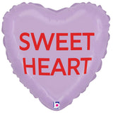 Foil Balloon Conversation Heart Purple & Yellow