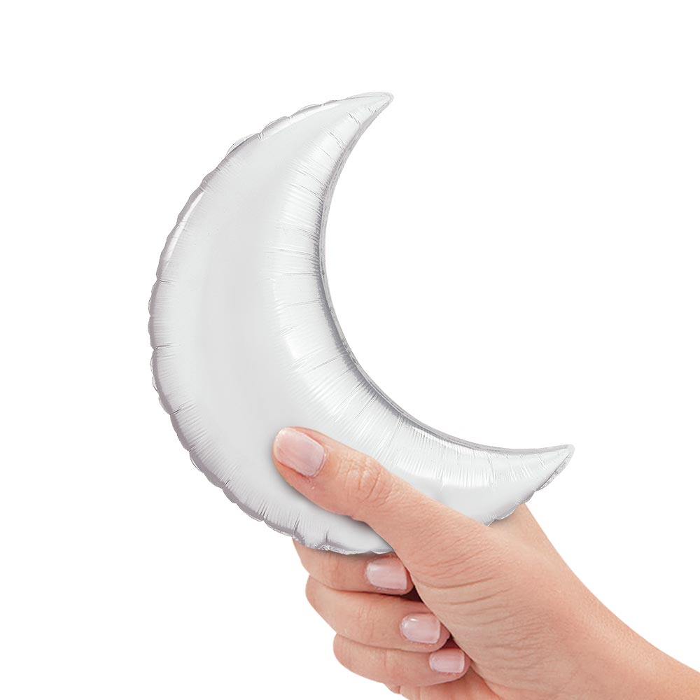 Foil Balloon Crescent Moon Silver