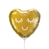 Foil Balloon Eyelashes Gold 9 Inch