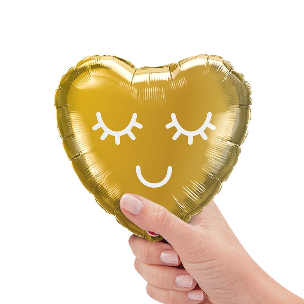 Foil Balloon Eyelashes Gold 9 Inch