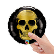 Foil Balloon Golden Skull Head Mini Shape