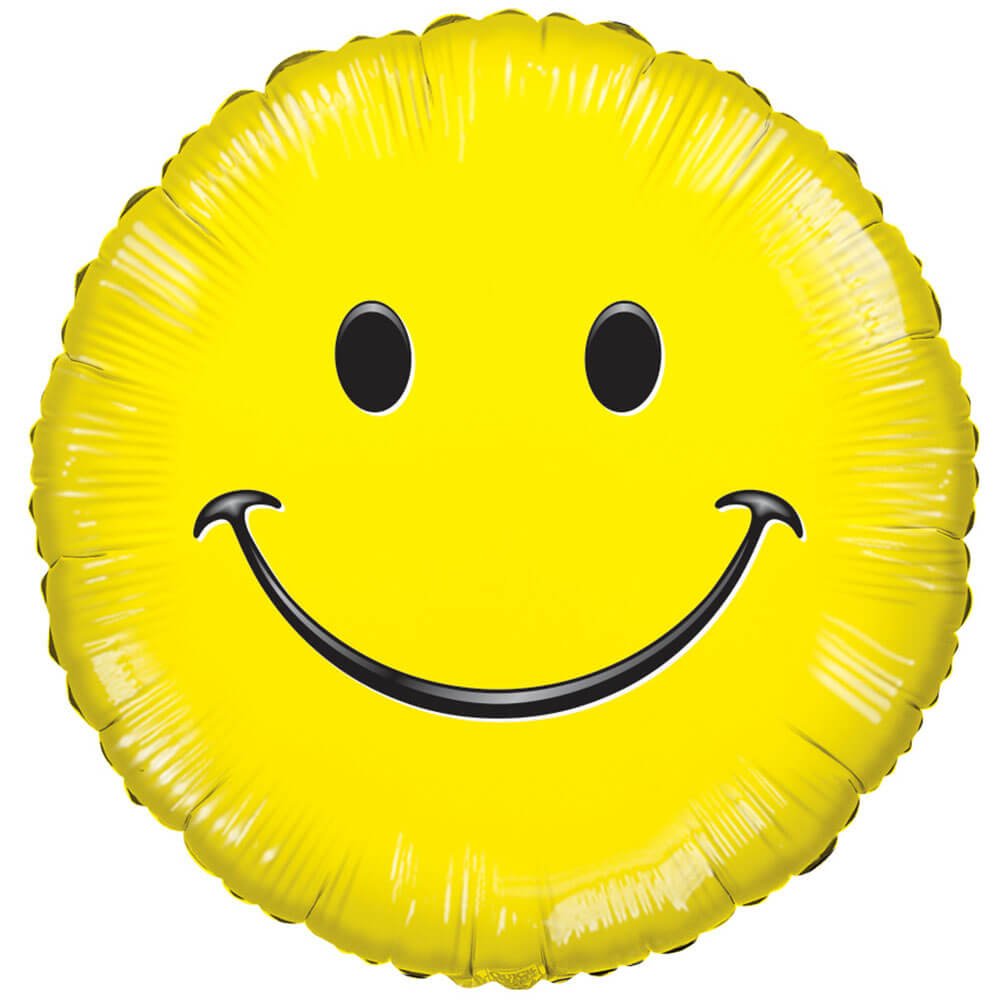 Foil Balloon Happy Face 9 Inch Air-Fill Only