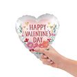 Foil Balloon Happy Valentine's Day Satin Romantic Flowers