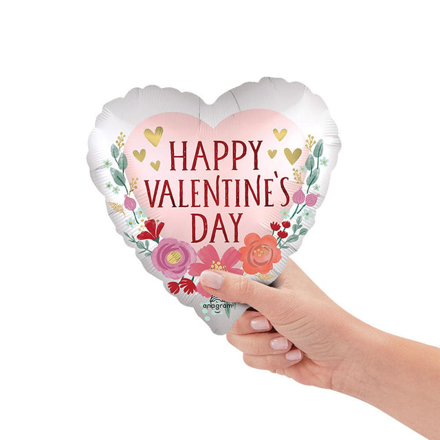 Foil Balloon Happy Valentine's Day Satin Romantic Flowers