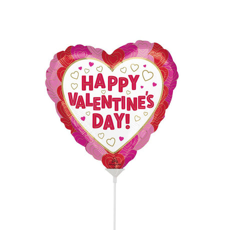 Valentine's Day Foil Balloon Wrapped in Hearts