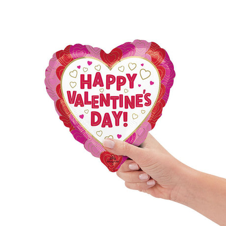 Valentine's Day Foil Balloon Wrapped in Hearts