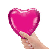 Foil Heart Balloon Magenta Air-Fill Only