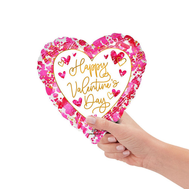 Foil Balloon Girls Valentine's Day Heartful 9 Inch