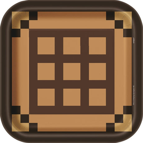 Minecraft Square Dinner Plates 8 Pack