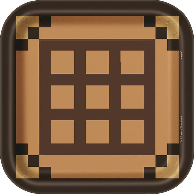Minecraft Square Dinner Plates 8 Pack