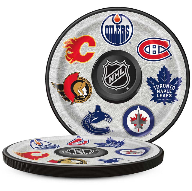 NHL Round Dinner Plates 8 Pack