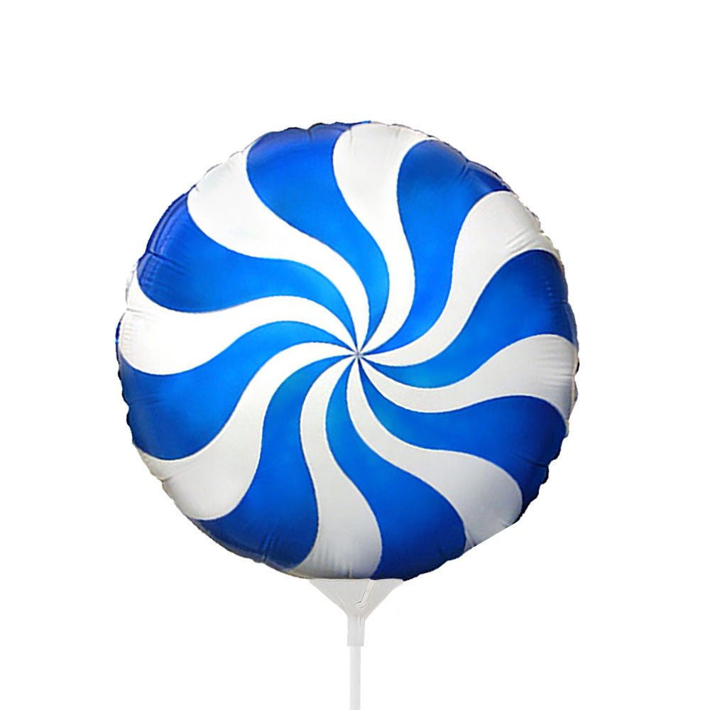 Foil Balloon Peppermint Candy Blue
