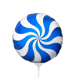 Foil Balloon Peppermint Candy Blue