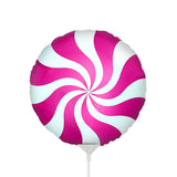 Mini Shape Foil Balloon Peppermint Candy Magenta