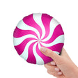 Mini Shape Foil Balloon Peppermint Candy Magenta