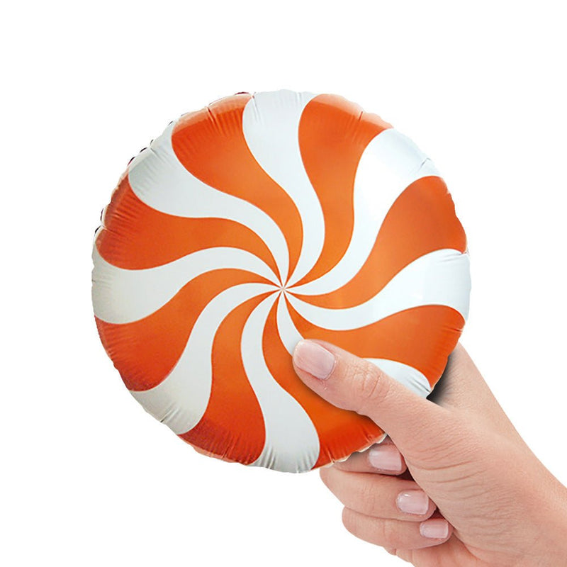 Foil Balloon Peppermint Candy Orange