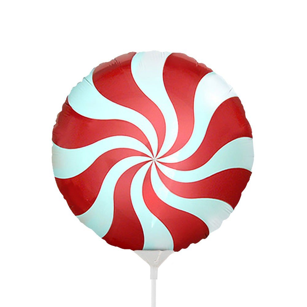 Foil Balloon Peppermint Candy Red