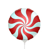 Foil Balloon Peppermint Candy Red