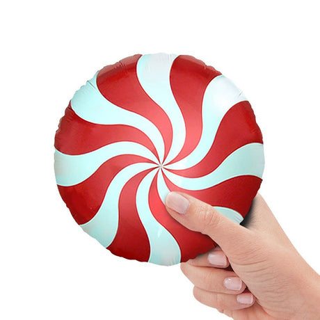 Foil Balloon Peppermint Candy Red
