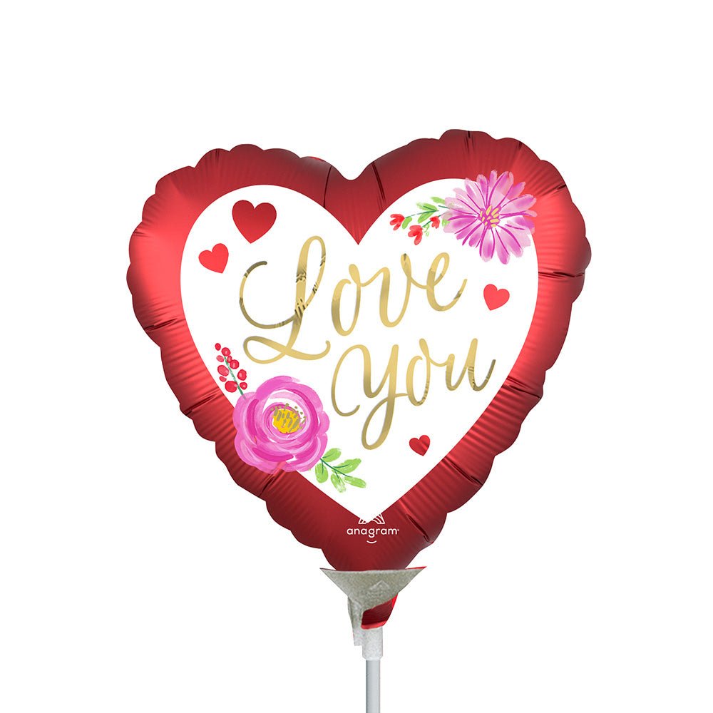 Foil Balloon Love Watercolor Floral Mini Shape