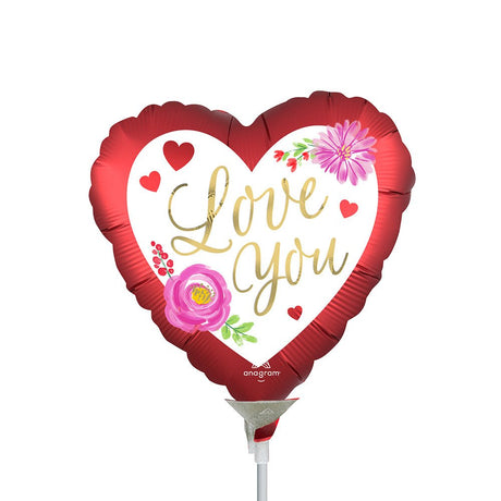Foil Balloon Love Watercolor Floral Mini Shape